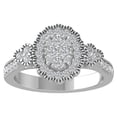 thumbnail image 1 of ARAIYA FINE JEWELRY 10K White Gold Round Cluster Diamond Engagement Ring (3/4 cttw, I-J Color, I2-I3 Clarity), Size 9.5, 1 of 5
