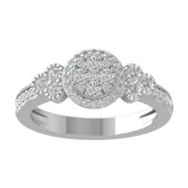 ARAIYA FINE JEWELRY 10K White Gold Round Cluster Diamond Engagement Ring (5/8 cttw, I2-I3 Clarity, I-J Color) Size 8