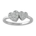 thumbnail image 1 of Araiya Fine Jewelry 10K White Gold Round Cluster Diamond Heart Ring (3/8 cttw, I-J Color, I2-I3 Clarity), Size 8.5, 1 of 5