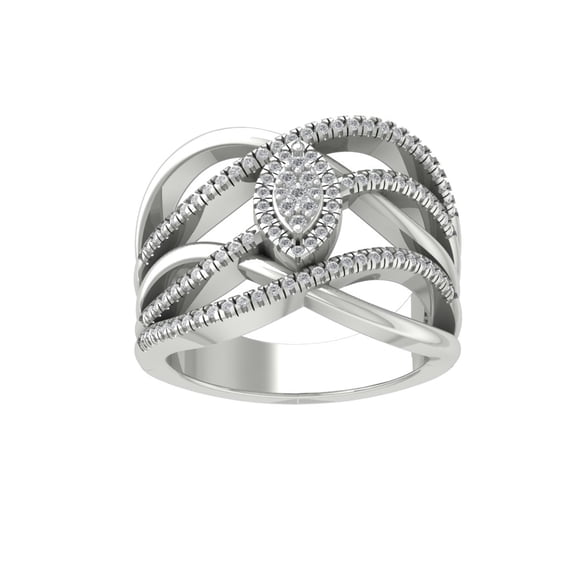ARAIYA FINE JEWELRY 10K White Gold Round Cluster Lab Grown Diamond Engagement Ring (1/2 cttw, VS Clarity, D-F Color) Size 5.5