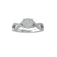 thumbnail image 1 of ARAIYA FINE JEWELRY 10K White Gold Round Cluster Lab Grown Diamond Engagement Ring (1/2 cttw, VS Clarity, D-F Color) Size 5, 1 of 4