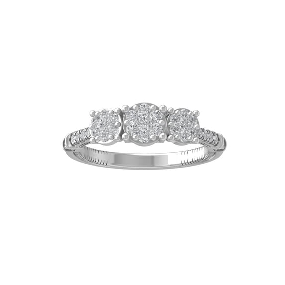 ARAIYA FINE JEWELRY 10K White Gold Round Cluster Lab Grown Diamond Engagement Ring (1/2 cttw, VS Clarity, D-F Color) Size 7.5