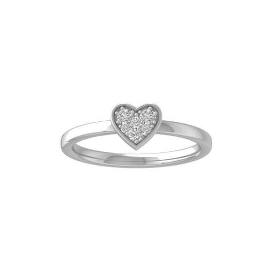 ARAIYA FINE JEWELRY 10K White Gold Round Cluster Lab Grown Diamond Engagement Ring (1/6 cttw, VS Clarity, D-F Color) Size 6.5