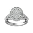 thumbnail image 1 of ARAIYA FINE JEWELRY 10K White Gold Round Cluster Lab Grown Diamond Engagement Ring (1 cttw, VS Clarity, D-F Color) Size 8, 1 of 4