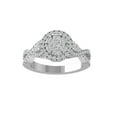 thumbnail image 1 of ARAIYA FINE JEWELRY 10K White Gold Round Cluster Lab Grown Diamond Engagement Ring (1 cttw, VS Clarity, D-F Color) Size 9, 1 of 4