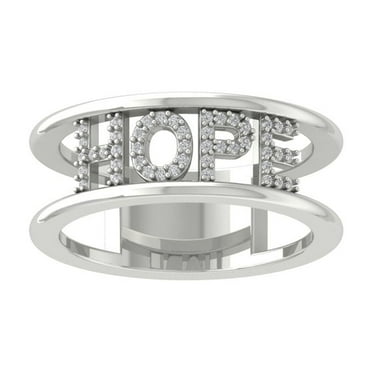ARAIYA FINE JEWELRY 10K White Gold Round Diamond Band Ring (1/8 cttw, I2-I3 Clarity, I-J Color) Size 5.5