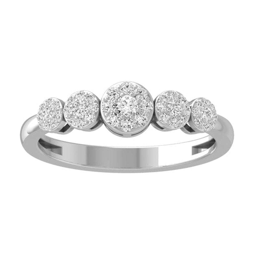 ARAIYA FINE JEWELRY 10K White Gold Round Diamond Cluster Engagement
