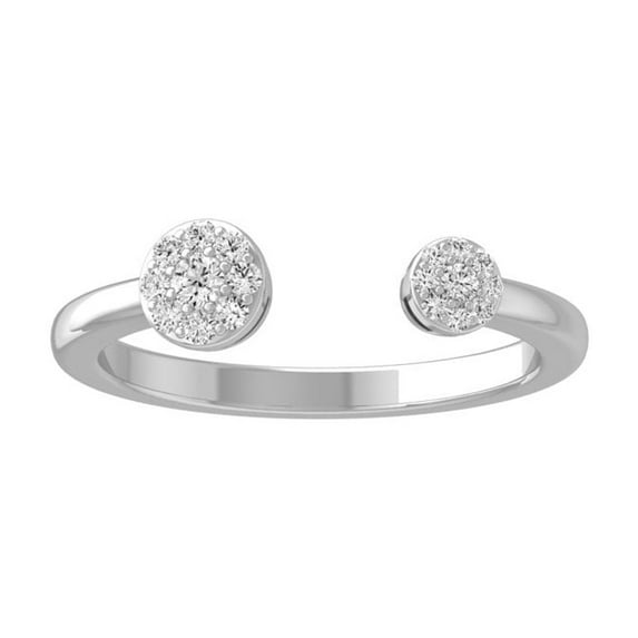 ARAIYA FINE JEWELRY 10K White Gold Round Diamond Cluster Engagement Ring (1/6 cttw, I2-I3 Clarity, I-J Color) Size 8.5