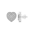 thumbnail image 1 of ARAIYA FINE JEWELRY 10K White Gold Round Diamond Cluster Heart Stud Earrings (1/2 cttw, I2-I3 Clarity, I-J Color), 1 of 6