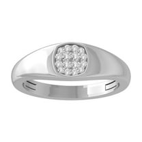 ARAIYA FINE JEWELRY 10K White Gold Round Diamond Fashion Band Ring (1/10 cttw, I2-I3 Clarity, I-J Color) Size 7