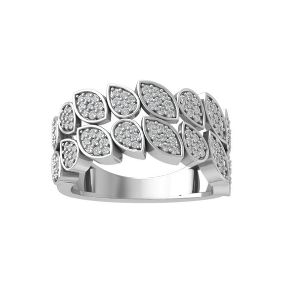 ARAIYA FINE JEWELRY 10K White Gold Round Diamond Fashion Band Ring (1/2 cttw, I-J Color, I2-I3 Clarity), Size 8.5