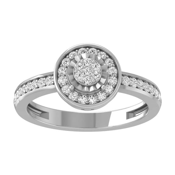 ARAIYA FINE JEWELRY 10K White Gold Round Diamond Fashion Band Ring (1/3 cttw, I2-I3 Clarity, I-J Color) Size 9.5