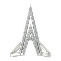 ARAIYA FINE JEWELRY 10K White Gold Round Diamond Fashion Band Ring (1/4 cttw, I-J Color, I2-I3 Clarity), Size 10