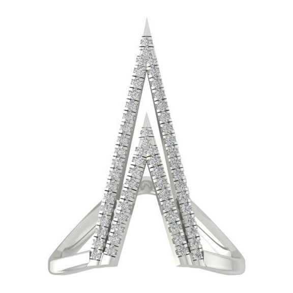 ARAIYA FINE JEWELRY 10K White Gold Round Diamond Fashion Band Ring (1/4 cttw, I-J Color, I2-I3 Clarity), Size 10