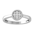 thumbnail image 1 of ARAIYA FINE JEWELRY 10K White Gold Round Diamond Fashion Band Ring (1/8 cttw, I2-I3 Clarity, I-J Color) Size 9.5, 1 of 6