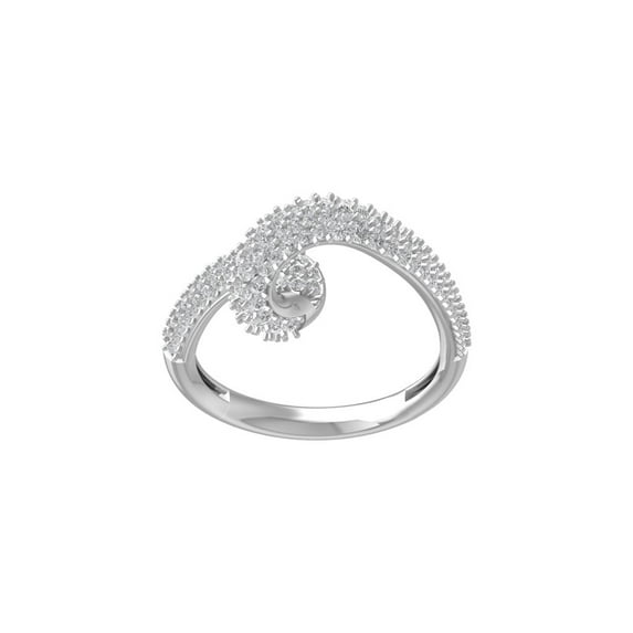 ARAIYA FINE JEWELRY 10K White Gold Round Diamond Fashion Band Ring (1 cttw, I-J Color, I2-I3 Clarity), Size 10
