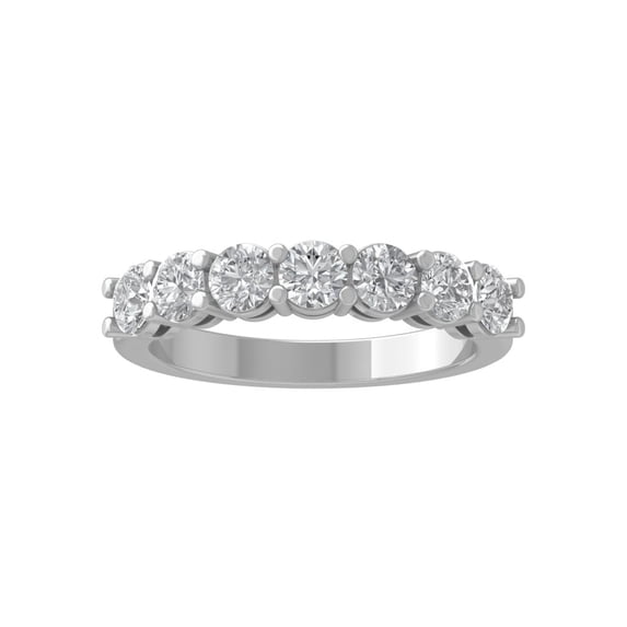 ARAIYA FINE JEWELRY 10K White Gold Round Diamond Wedding Band Ring (1 1/4 cttw, I-J Color, I2-I3 Clarity), Size 6.5