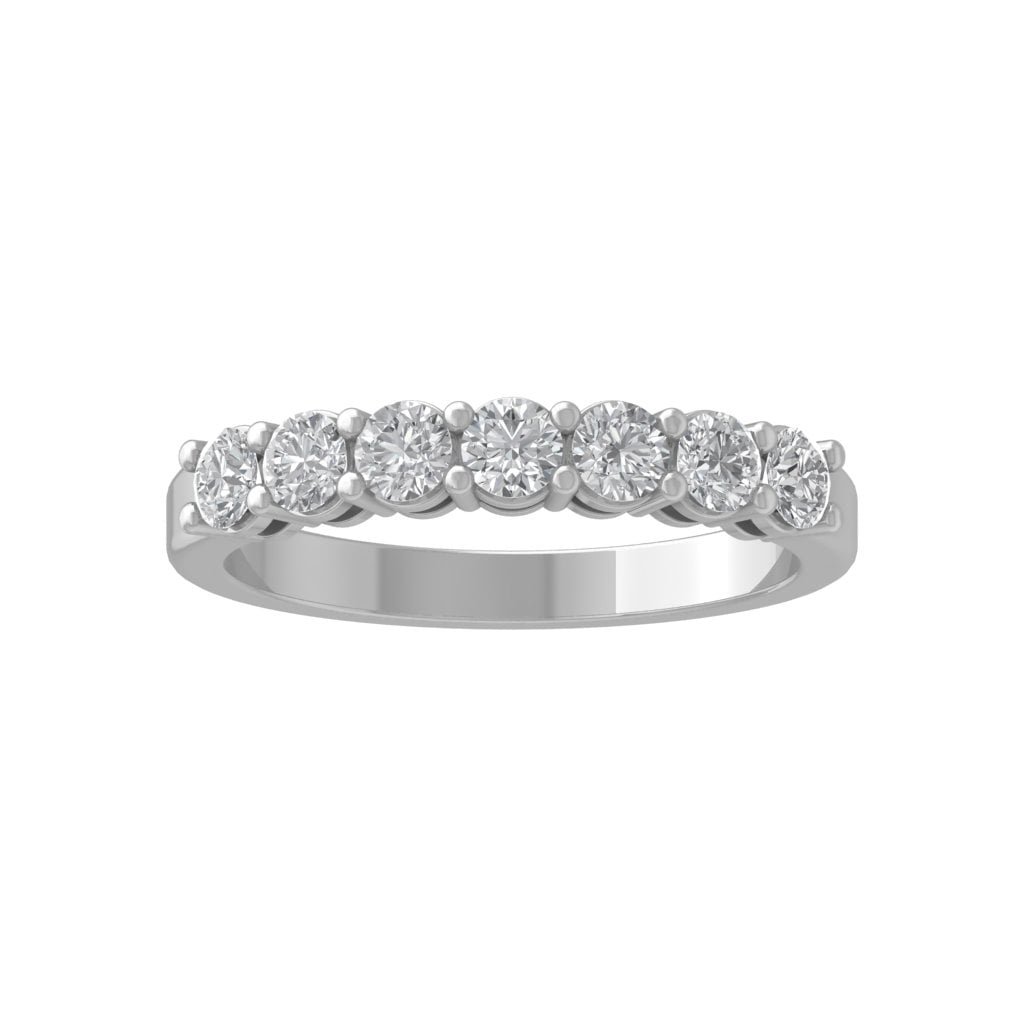 ARAIYA FINE JEWELRY 10K White Gold Round Diamond Wedding Band Ring (3/4