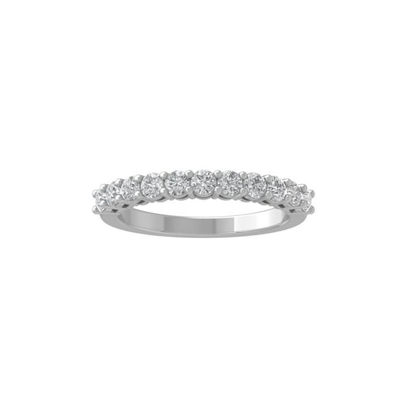 ARAIYA FINE JEWELRY 10K White Gold Round Diamond Wedding Band Ring (3/4 cttw, I-J Color, I2-I3 Clarity), Size 8