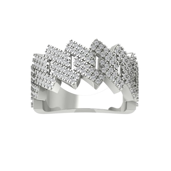 ARAIYA FINE JEWELRY 10K White Gold Round Lab Grown Diamond Anniversary Band Ring (1 1/4 cttw, VS Clarity, D-F Color) Size 7