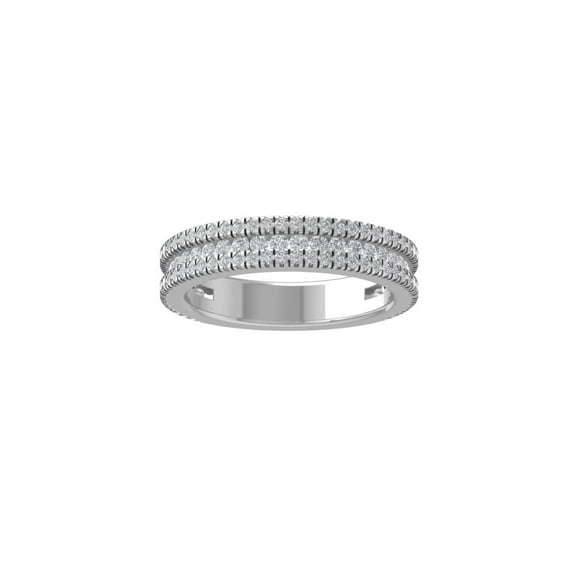 ARAIYA FINE JEWELRY 10K White Gold Round Lab Grown Diamond Anniversary Band Ring (3/4 cttw, VS Clarity, D-F Color) Size 5.5