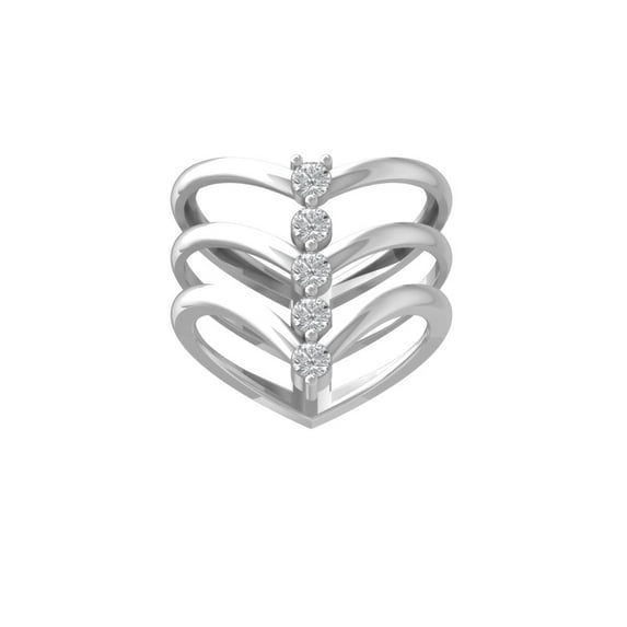 ARAIYA FINE JEWELRY 10K White Gold Round Lab Grown Diamond Band Ring (1/2 cttw, VS Clarity, D-F Color) Size 5