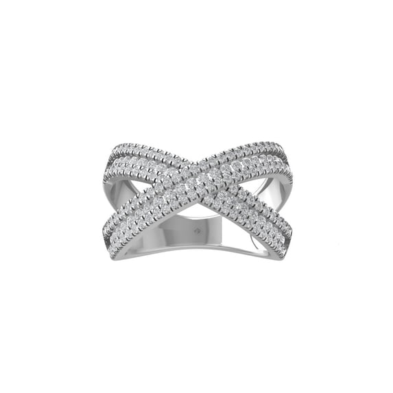 ARAIYA FINE JEWELRY 10K White Gold Round Lab Grown Diamond Band Ring (1 cttw, VS Clarity, D-F Color) Size 6.5