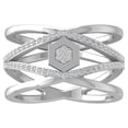 thumbnail image 1 of ARAIYA FINE JEWELRY 10K White Gold Round Lab Grown Diamond Cross Engagement Ring (1/3 cttw, VS Clarity, D-E Color) Size 6.5, 1 of 1
