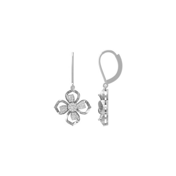 ARAIYA FINE JEWELRY 10K White Gold Round Lab-Grown Diamond Dangle Earrings (1/3 cttw, VS1 Clarity, D-E Color)