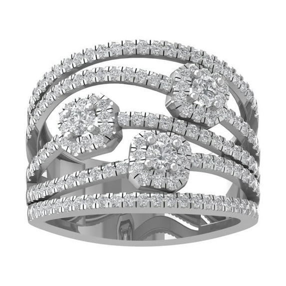 ARAIYA FINE JEWELRY 10K White Gold Round Lab Grown Diamond Engagement Ring (1/2 cttw, VS Clarity, D-E Color) Size 9.5