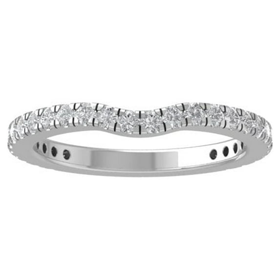ARAIYA FINE JEWELRY 10K White Gold Round Lab Grown Diamond Eternity&nbsp;Band Ring (3/8 cttw, VS Clarity, D-E Color) Size 5