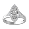 thumbnail image 1 of ARAIYA FINE JEWELRY 10K White Gold Round Lab Grown Diamond Marquise Shape Band Ring (1/4 cttw, VS Clarity, D-E Color) Size 7.5, 1 of 1