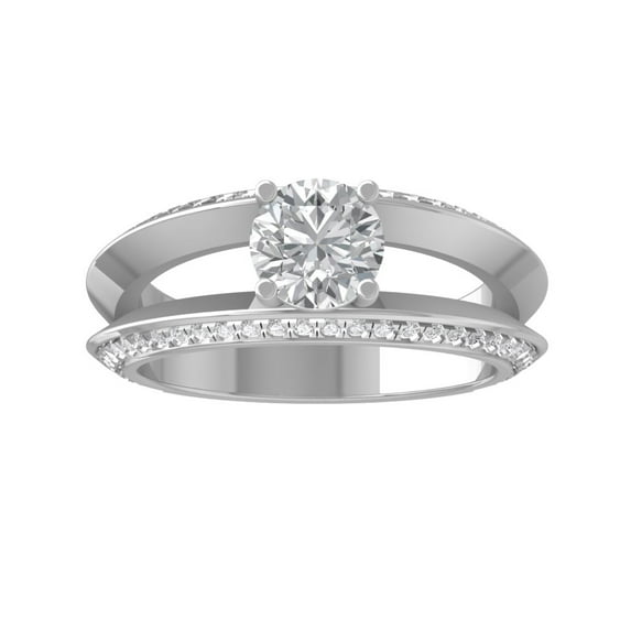 ARAIYA FINE JEWELRY 10K White Gold Round Lab Grown Diamondsolitaire Engagement Ring (1 1/3 cttw, VS Clarity, D-E Color) Size 8.5