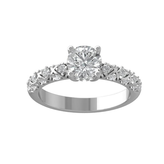 ARAIYA FINE JEWELRY 10K White Gold Round Lab Grown Diamondsolitaire Engagement Ring (1 1/3 cttw, VS Clarity, D-E Color) Size 9