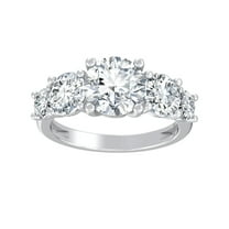 ARAIYA FINE JEWELRY 10K White Gold Round Shape Lab Grown Diamond Prong-Set Wedding Band Ring Size 7 (1 cttw, D-F Color, VS Clarity)