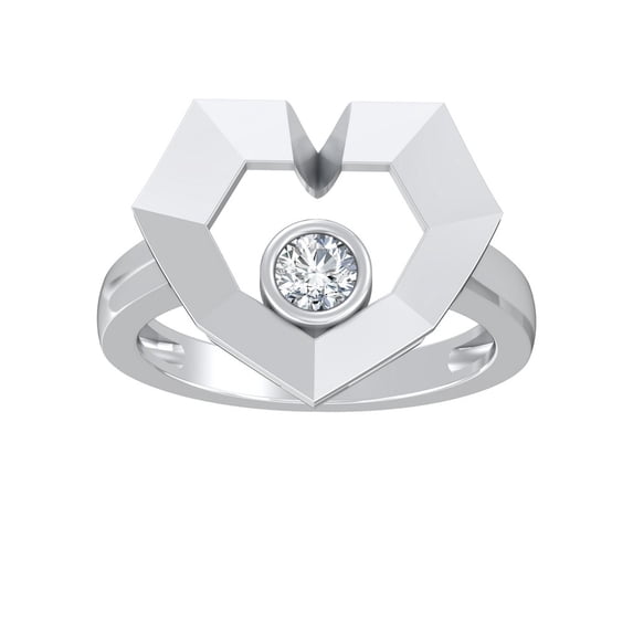 ARAIYA FINE JEWELRY 10K White Gold Round Shape Lab Grown Diamond Solitaire Ring Size 9 (1/4 Cttw, D-F Color, VS1 Clarity)