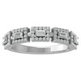 thumbnail image 1 of ARAIYA FINE JEWELRY 10K White Gold Round and Baguette-shape Diamond Anniversary Band Ring (1/2 cttw, I-J Color, I2-I3 Clarity) Size 9.5, 1 of 4
