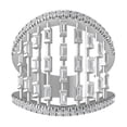 thumbnail image 1 of ARAIYA FINE JEWELRY 10K White Gold Round and Baguette shape Diamond Band Ring (3/4 cttw, I2-I3 Clarity, I-J Color) Size 8, 1 of 5