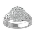 thumbnail image 1 of ARAIYA FINE JEWELRY 10K White Gold Round and Baguette shape Diamond Engagement Ring (1 cttw, I2-I3 Clarity, I-J Color) Size 6.5, 1 of 5