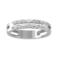 thumbnail image 1 of ARAIYA FINE JEWELRY 10K White Gold Round and Baguette shape Lab Grown Diamond Wedding Band Ring (1/3 cttw, VS Clarity, D-E Color) Size 8.5, 1 of 1