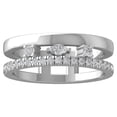 thumbnail image 1 of ARAIYA FINE JEWELRY 10K White Gold Round and Baguette shape Lab Grown Diamond Wedding Band Ring (1/3 cttw, VS Clarity, D-E Color) Size 8.5, 1 of 1
