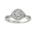 thumbnail image 1 of ARAIYA FINE JEWELRY 10K White Gold Round and Marquise shape Lab Grown Diamond Halo Engagement Ring (1 cttw, VS Clarity, D-E Color) Size 8, 1 of 1