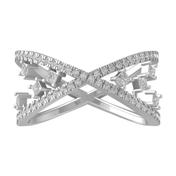 ARAIYA FINE JEWELRY 10K White Gold Round-shape Diamond Fashion Ring (1/2 cttw, I2-I3 Clarity, I-J Color) Size 8.5