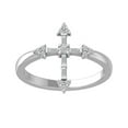thumbnail image 1 of ARAIYA FINE JEWELRY 10K White Gold Round and baguette shape Diamond Cross Ring (1/3 cttw, I2-I3 Clarity, I-J Color) Size 7.5, 1 of 5