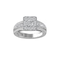 thumbnail image 1 of ARAIYA FINE JEWELRY 10K White Gold Round and baguette shape Diamond Engagement Ring (1 2/5 cttw, I2-I3 Clarity, I-J Color) Size 6.5, 1 of 5