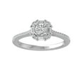 thumbnail image 1 of ARAIYA FINE JEWELRY 10K White Gold Round and baguette shape Diamond Engagement Ring (3/4 cttw, I2-I3 Clarity, I-J Color) Size 5, 1 of 5