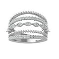 thumbnail image 1 of ARAIYA FINE JEWELRY 10K White Gold Round and marquise-shape Diamond Fashion Ring (1 cttw, I2-I3 Clarity, I-J Color) Size 9.5, 1 of 5
