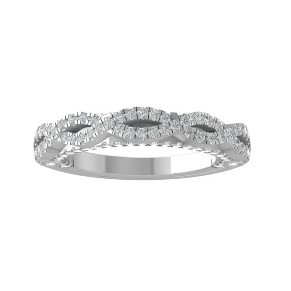 ARAIYA FINE JEWELRY 10K White Gold Round-shape Diamond Anniversary Ring (5/8 cttw, I2-I3 Clarity, I-J Color) Size 7