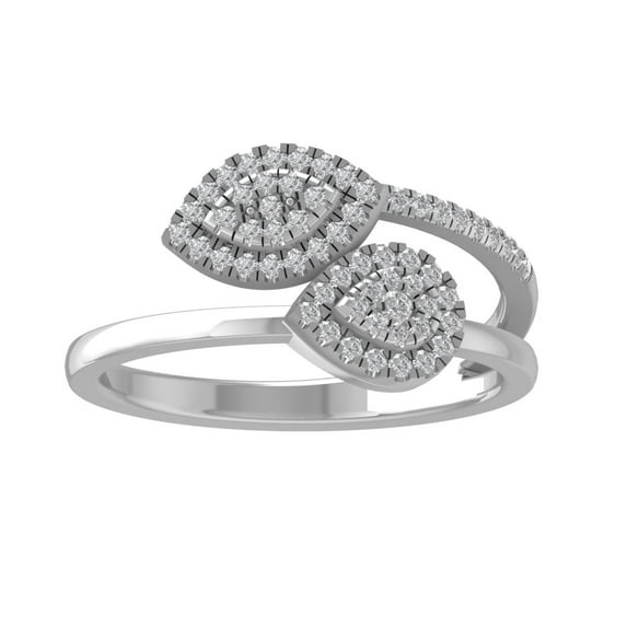 ARAIYA FINE JEWELRY 10K White Gold Round-shape Diamond Composite Ring (1/4 cttw, I2-I3 Clarity, I-J Color) Size 9.5
