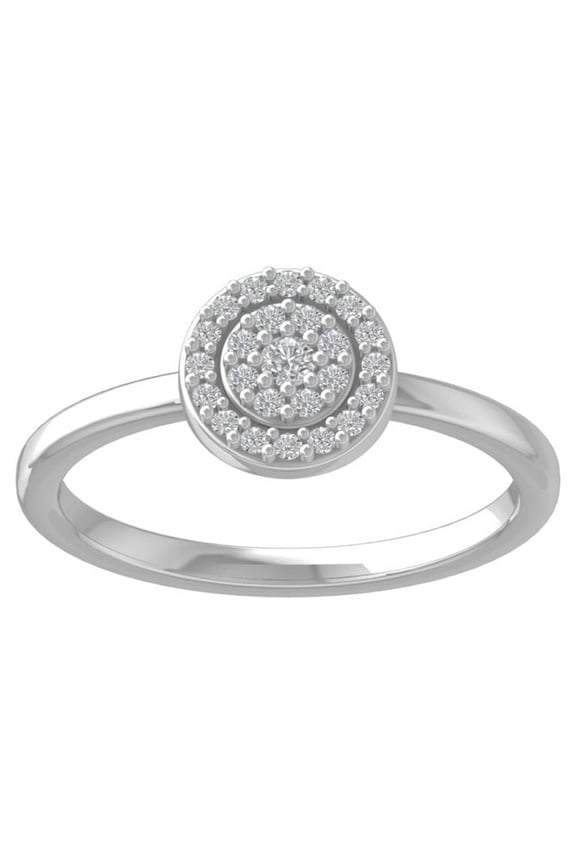 FINE JEWELRY 10K White Gold Round-shape Diamond Composite Ring (1/6 cttw, I2-I3 Clarity, I-J Color) Size 8.5